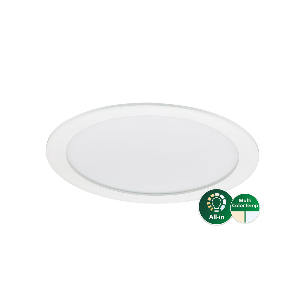 Philips CoreLine SlimDownlight DN145B LED 21W 3000K 4000K 2100 lúmenes Blanco IP20/44 Ø215mm