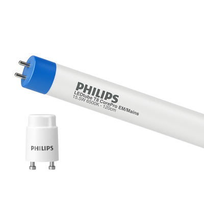 Philips CorePro LEDtube 1200mm 15.5W T8 6500K G13 1800 lúmenes 240° Luz Fría de Día Tubo de Vidrio