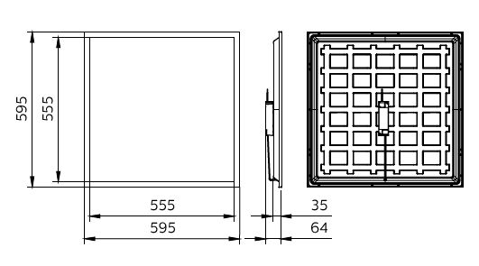 Panel LED Philips 32W 4000K 3200 lúmenes UGR19 595x595mm Blanco IP20 CRI80 CE RoHS