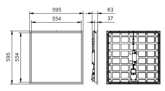 Panel LED Philips 595x595mm 22W-31W 3000K-4000K 2900-4300 lúmenes regulable DALI UGR19 IP20/44 Blanco