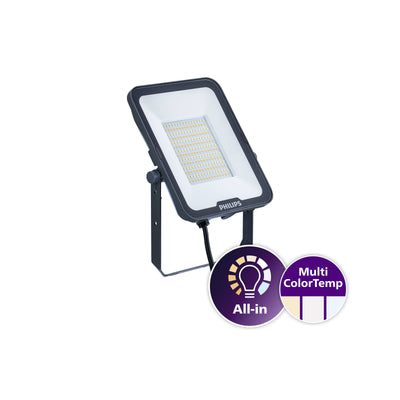 Philips Ledinaire proyector LED 70W 3000K 4000K 6500K 7700-8400 lúmenes IP65 IK08 Gris iluminación exterior