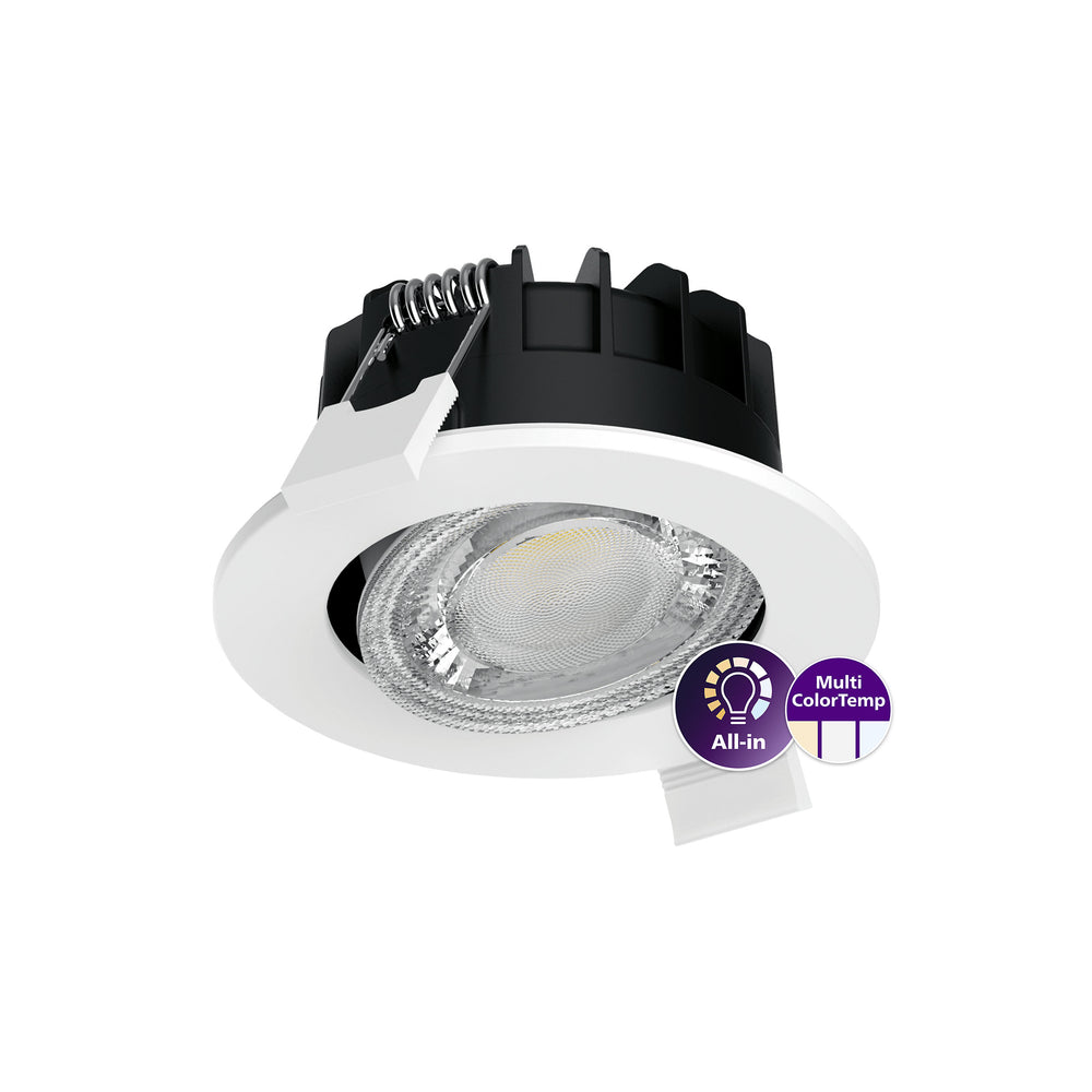Philips Ledinaire Foco empotrado LED 6W 2700K 3000K 4000K regulable 550 lúmenes 40° Blanco IP65