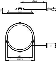 Philips Ledinaire SlimDownlight downlight LED 19W 2000 lúmenes 3000K 4000K 6500K IP20/44 Blanco Ø225mm