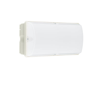 Philips Ledinaire Aplique de pared cuadrado, LED 6W 4000K, 630 lúmenes, IP65 IK08, Carcasa de policarbonato blanca