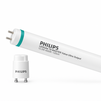 Philips MAS LEDtube VLE 1200mm T8 15.5W 4000K G13 Blanco Frío 2500 lúmenes vidrio esmerilado CE RoHS