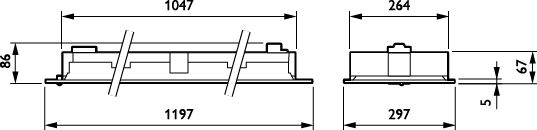 Panel LED empotrado Philips PowerBalance gen2, 24W 4000K 3400 lúmenes, regulable DALI, Blanco 1197x297mm