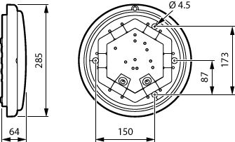 Aplique de pared LED Philips WL070V IP65 IK08 11W-17W 1100-1700 lúmenes 3000K-4000K Blanco 285mm