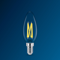 Philips Vela LED 3.4W E14 B35 Transparente Brillo Cálido 2200-2700K regulable 470 lúmenes 90CRI bombilla de vidrio