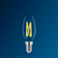 Philips MAS LEDLuster 2.5W E27 P45 Bombilla de vidrio transparente, 2200K-2700K Efecto Luz Cálida, 340 lúmenes, CRI 90, Regulable