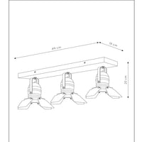 Lucide PICTO ceiling spotlight for kids room, 3xGU10, 35W max, Metal, Blue Grey, IP20, modern design