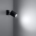 Aplique de pared Sollux Lighting MERIDA Negro, compatible con LED, Aluminio, IP20, 220-240V, certificado CE RoHS