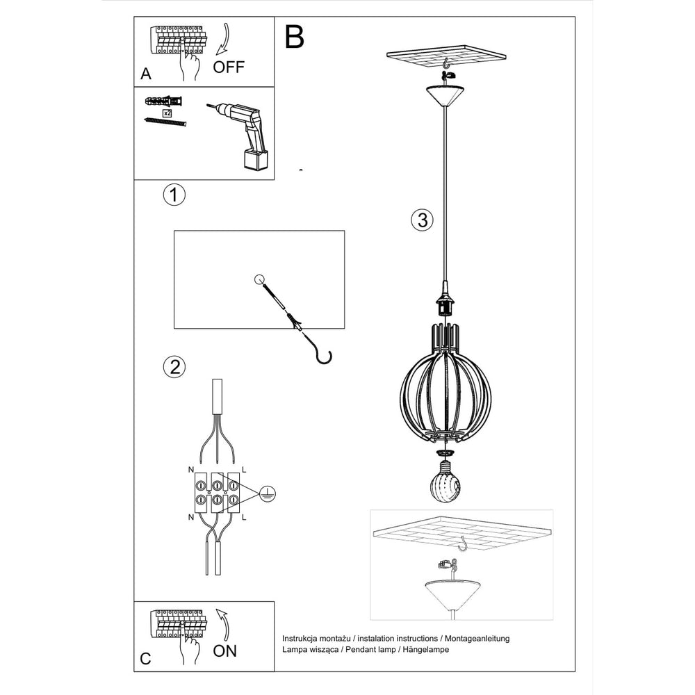 Lámpara colgante LED de Sollux Lighting con conexión E27, 220-240V, aluminio dorado mate