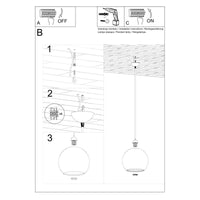 Lámpara colgante LED BALL de Sollux Lighting, IP20, 220-240V, máx 50W, acabado Latón Dorado Mate