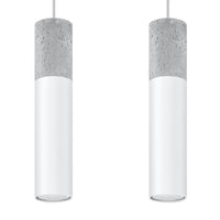Lámpara colgante LED Sollux Lighting Borgio 2 de hormigón blanco 2 GU10 40W