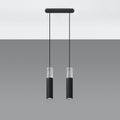 Lámpara colgante LED Sollux Lighting BORGIO Hormigón Negro, 2x GU10, IP20, Aluminio Acero, CE RoHS