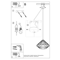 Led hanglamp hout mandelino e27 socket, 115mm height, 13mm width, mat goud aluminum