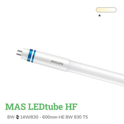 Philips LED T5 master alta eficiencia 8W 1050 lúmenes 865 luz de día 55cm reemplaza 14W - 3000K