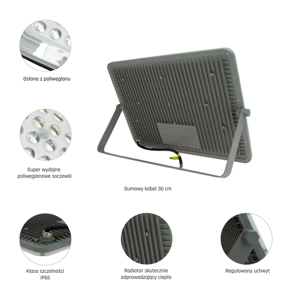 Proyector LED Spectrum NOCTIS MAX 200W 6500K Blanco Frío 230V IP65 IK10 18000 lúmenes Aluminio Gris