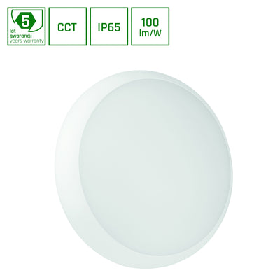 Lámpara de superficie redonda LED Spectrum NYMPHEA CITY PRO 18W 230V CCT 1800 lúmenes IP65 IK10 con sensor