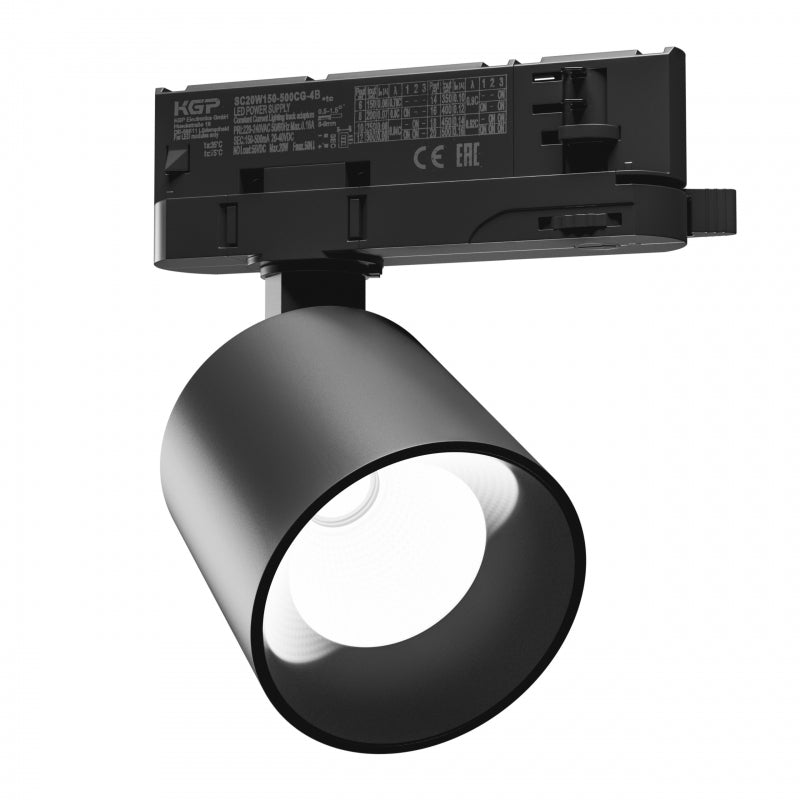 Spectrum Artemida mini LED spot 6,5-20W 4000K negro con CRI &gt;90 y ángulo ajustable 36-60º IP20 para uso interior
