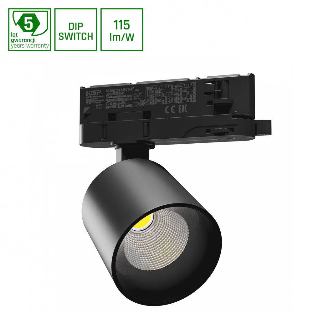 Spectrum Artemida mini RA&gt;90 negro LED-spot 20W, 230V, 3000K, 1700 lúmenes, IP20, iluminación interior, ángulo de 36/60 grados