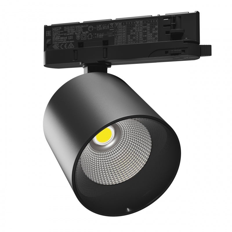 Spectrum Artemida Maxi led negro, 4000K, 4500 lúmenes, CRI &gt;90, 42W, potencia ajustable, IP20, montaje en riel de 3 fases
