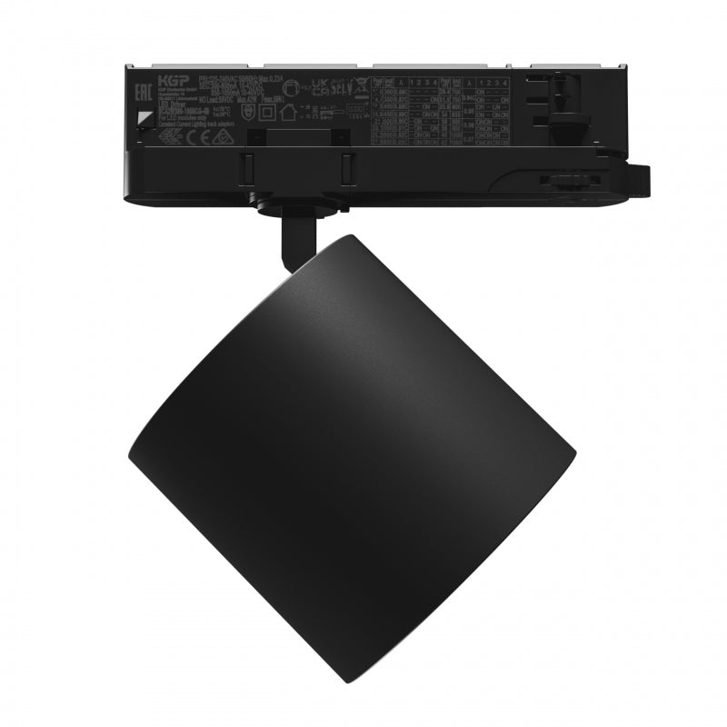 Spectrum Artemida Maxi led negro, 4000K, 4500 lúmenes, CRI &gt;90, 42W, potencia ajustable, IP20, montaje en riel de 3 fases
