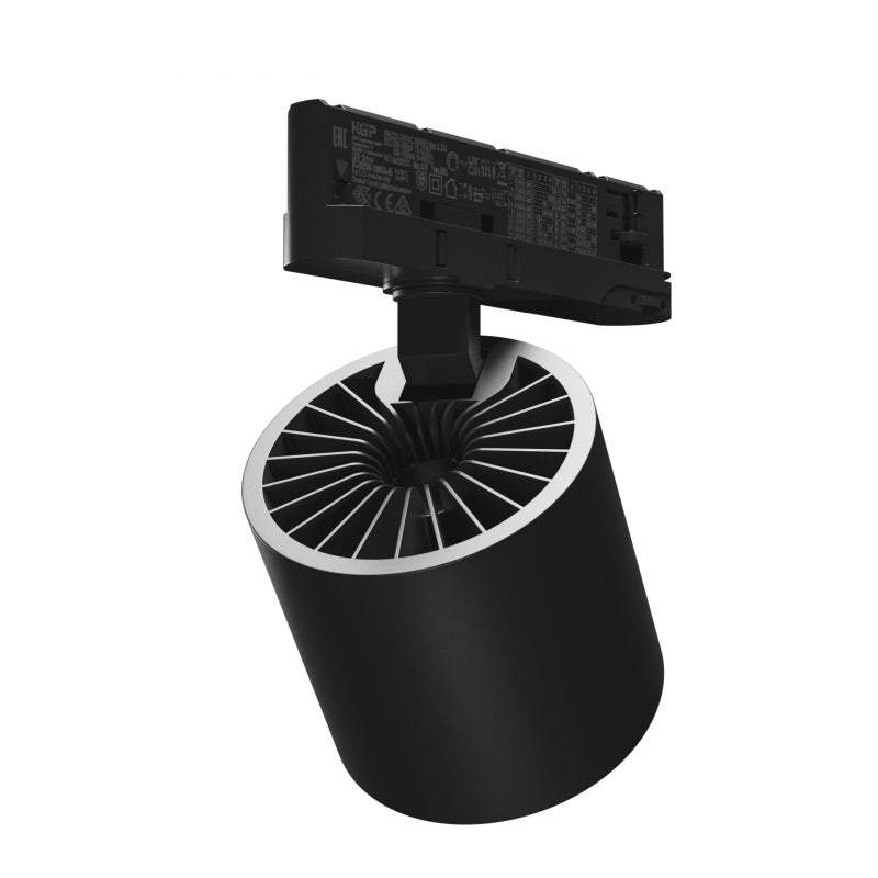 Spectrum Artemida Maxi led negro, 4000K, 4500 lúmenes, CRI &gt;90, 42W, potencia ajustable, IP20, montaje en riel de 3 fases