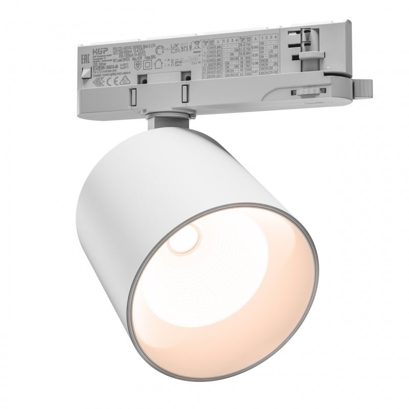 Spectrum Artemida Maxi LED downlight blanco 42W 3000K &gt;90 CRI 4500 lúmenes IP20 montaje en riel de 3 fases