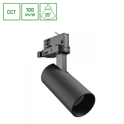 Foco de riel Spectrum Andromeda Prime 8W 6000K 800 lúmenes 25° negro IP20 iluminación CCT