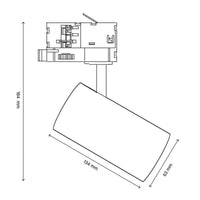 Andromeda prime foco de carril 16W negro 6000K 1750 lúmenes 25° 230V Spectrum IP20 CCT CRI80