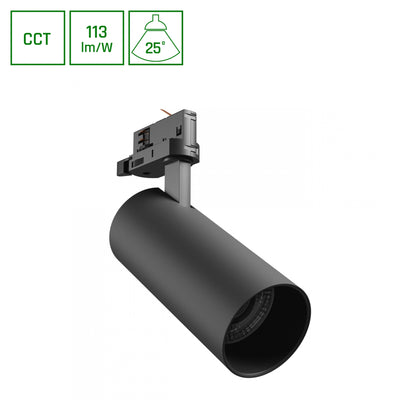 Spectrum Andromeda Prime carril de luz 24W 6000K 1800 lúmenes negro CCT ajustable 25° IP20 uso interior