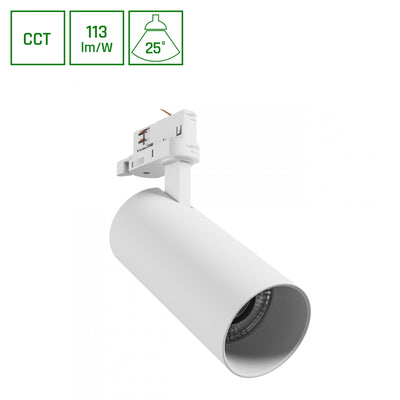 Riel para foco Spectrum andromeda prime 3F CCT 24W blanco 6000K 2700 lúmenes 25 grados uso interior IP20 230V sistema de montaje monofásico