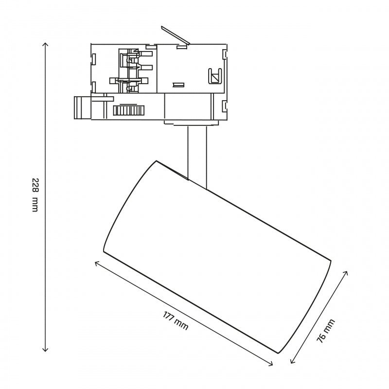 Riel para foco Spectrum andromeda prime 3F CCT 24W blanco 6000K 2700 lúmenes 25 grados uso interior IP20 230V sistema de montaje monofásico