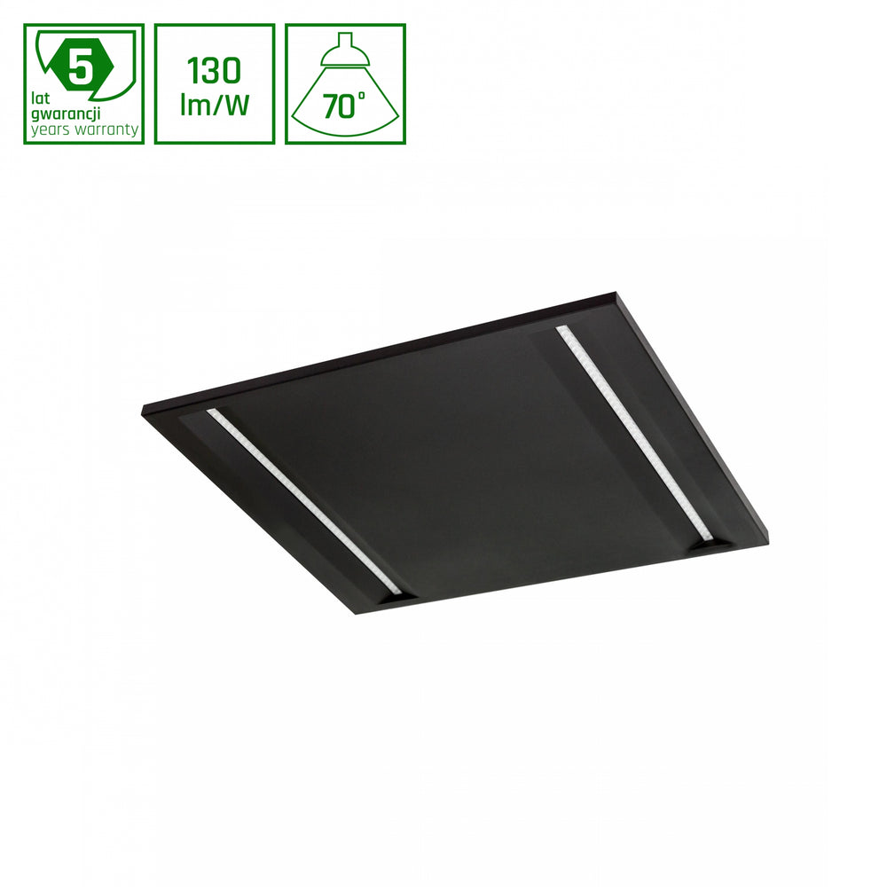 Spectrum Algine Line LED panel de techo negro 600x600mm 44W 4000K 5700 lúmenes IP20 no regulable