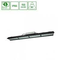 Lámpara colgante LED Spectrum Halls Line 200W negro, 4000K, 30000 lúmenes, regulable, IP66, ángulo de 90°, iluminación industrial