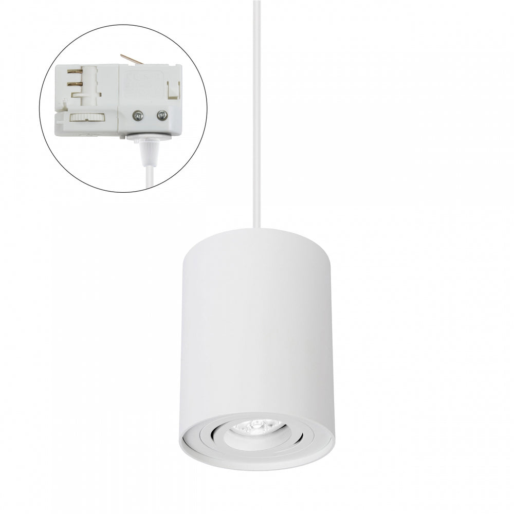 Spectrum CHLOE GU10 blanco carril de 3 fases, ajustable, carcasa de aluminio IP20 250V, uso en interiores 93x124 mm