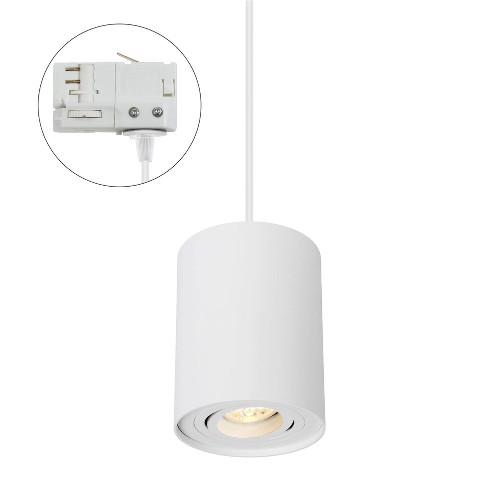 Spectrum CHLOE GU10 blanco carril de 3 fases, ajustable, carcasa de aluminio IP20 250V, uso en interiores 93x124 mm