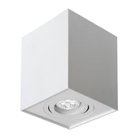 Spectrum CHLOE GU10 foco cuadrado ajustable blanco, IP20, ideal para uso en interiores con carcasa de aluminio