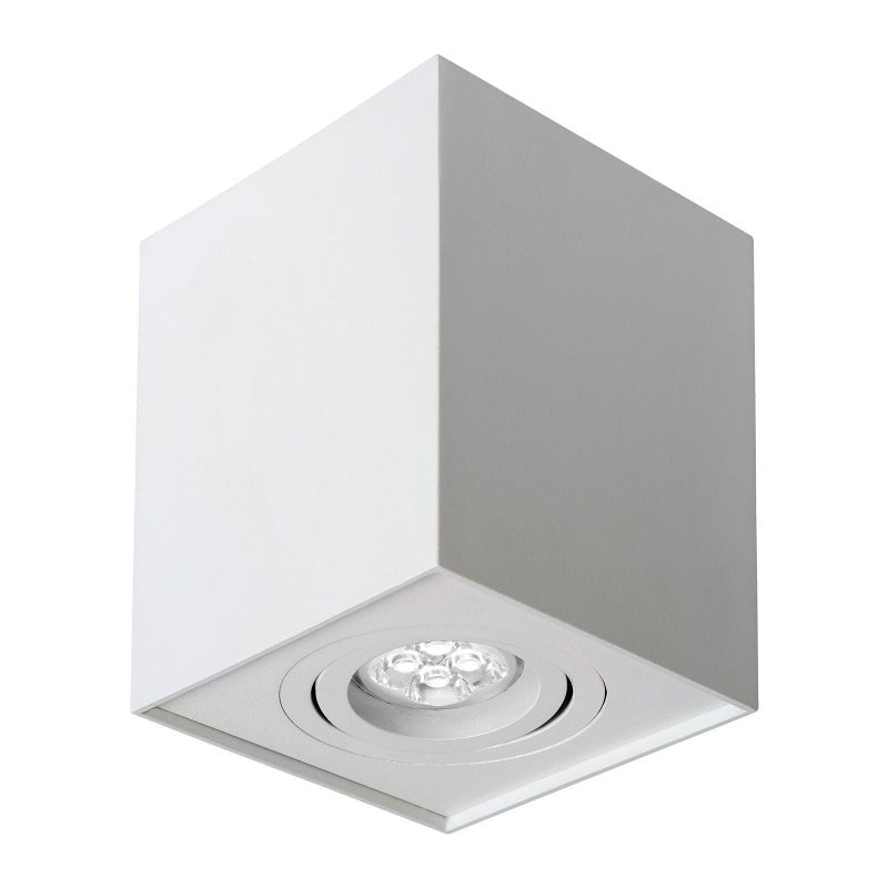 Spectrum CHLOE GU10 foco cuadrado ajustable blanco, IP20, ideal para uso en interiores con carcasa de aluminio