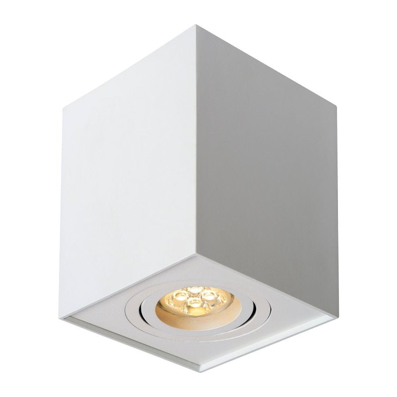 Spectrum CHLOE GU10 foco cuadrado ajustable blanco, IP20, ideal para uso en interiores con carcasa de aluminio