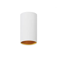 Spectrum Chloe GU10 spot blanco dorado, IP20, aluminio, 17.000 horas, 250V, montaje en superficie, no ajustable