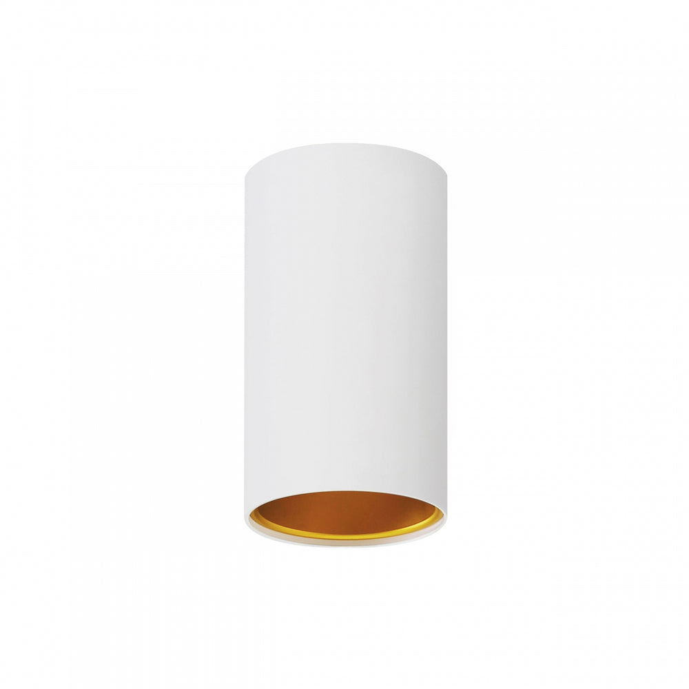 Spectrum Chloe GU10 spot blanco dorado, IP20, aluminio, 17.000 horas, 250V, montaje en superficie, no ajustable