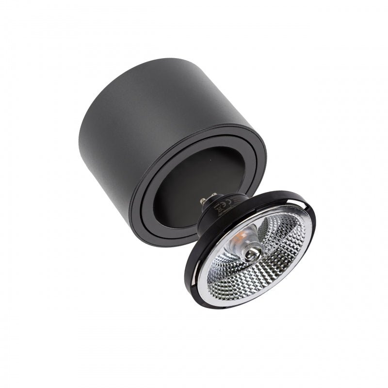 Spectrum Chloe AR111 GU10 foco empotrable LED negro 250V, IP20, ajustable, 17000 lúmenes, carcasa de aluminio