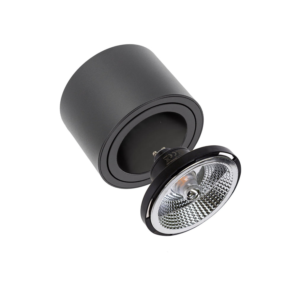 Spectrum Chloe AR111 GU10 foco empotrable LED negro 250V, IP20, ajustable, 17000 lúmenes, carcasa de aluminio