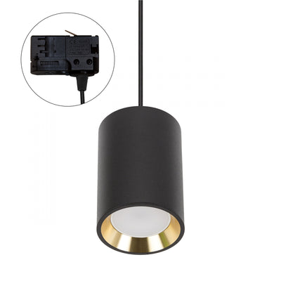 Spectrum CHLOE GU10 foco de riel 3 fases, negro con dorado, IP20, 70x100mm, aluminio, 250V, uso interior