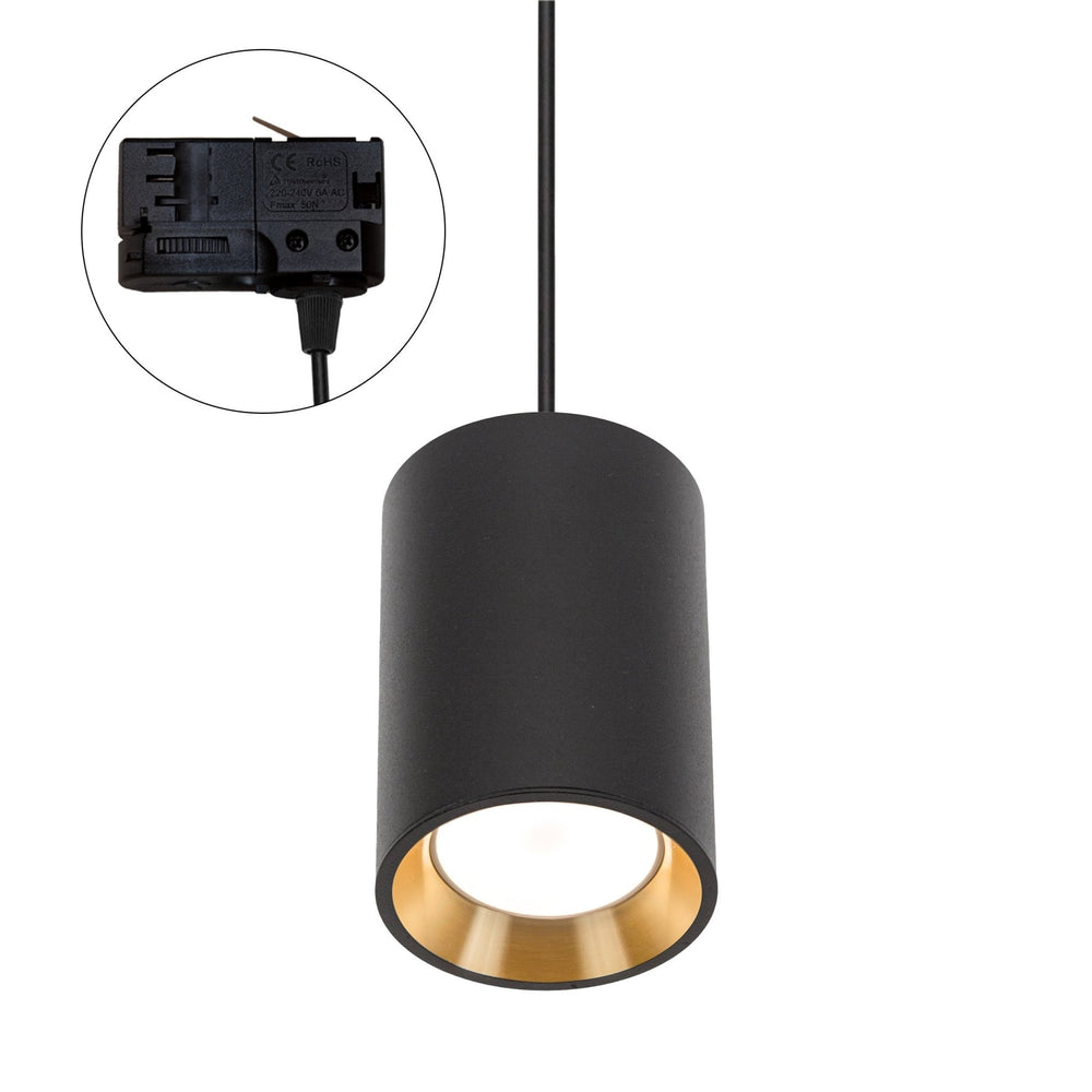Spectrum CHLOE GU10 foco de riel 3 fases, negro con dorado, IP20, 70x100mm, aluminio, 250V, uso interior