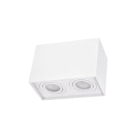 Foco ajustable GU10 rectangular blanco de Spectrum, IP20 interior, carcasa de aluminio, 250V, 17000h de vida útil