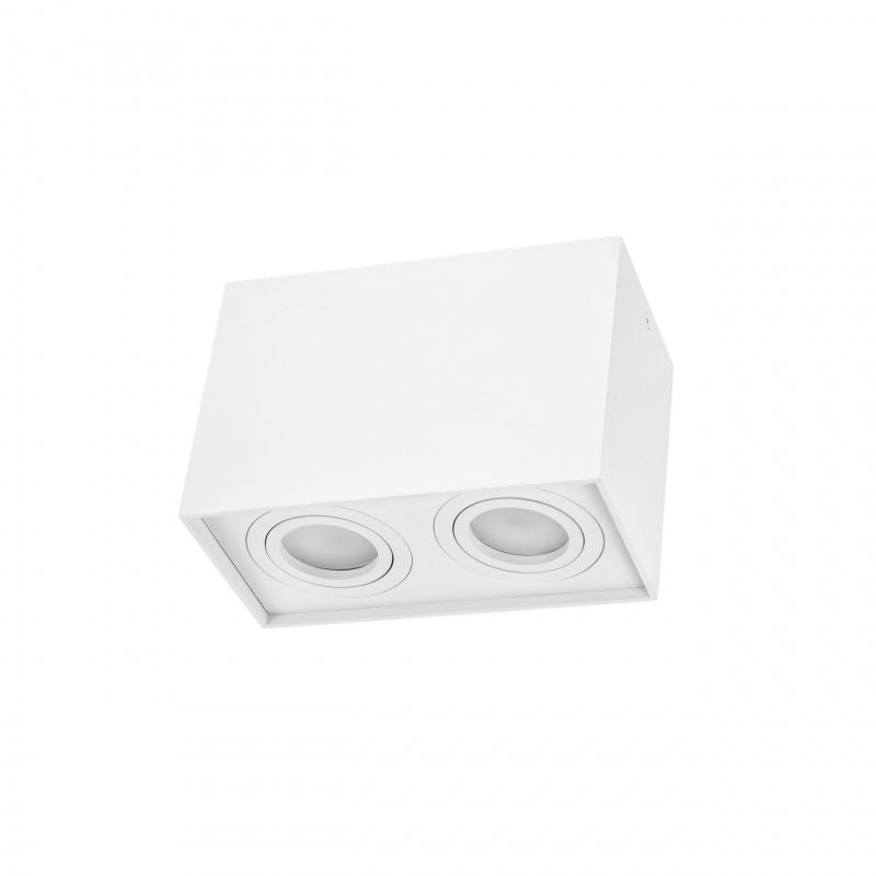 Foco ajustable GU10 rectangular blanco de Spectrum, IP20 interior, carcasa de aluminio, 250V, 17000h de vida útil