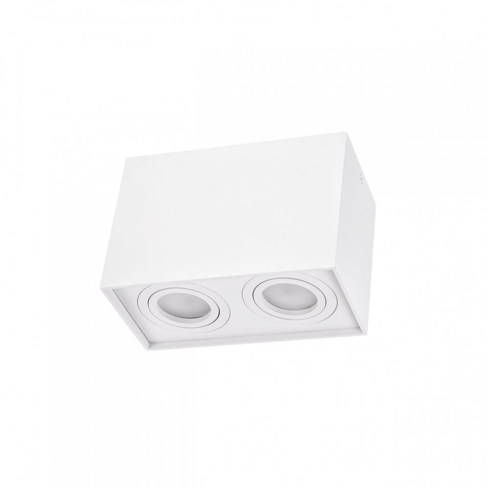 Foco ajustable GU10 rectangular blanco de Spectrum, IP20 interior, carcasa de aluminio, 250V, 17000h de vida útil